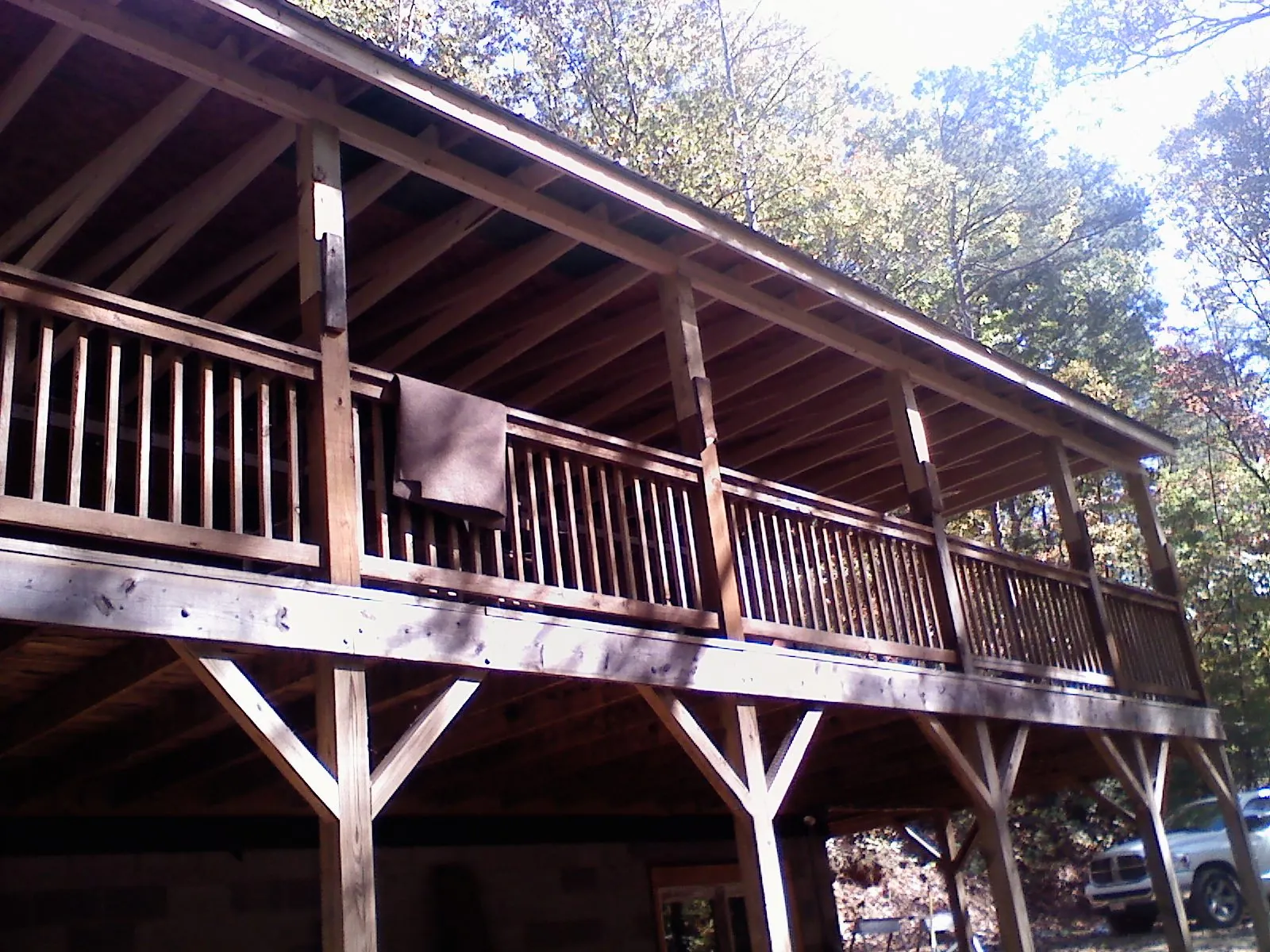 Timber framing under a new elevated porch and deck — Roof Leak Repair in Allentown by Roofing Brothers